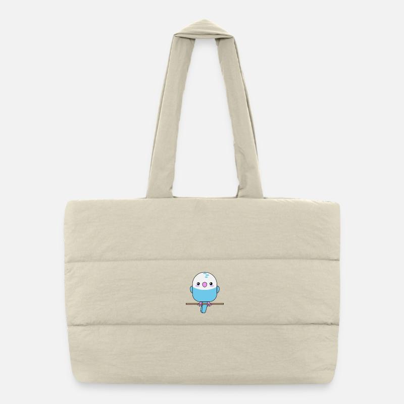 Cute budgie, parrot, bird Puffer Shopping Bag