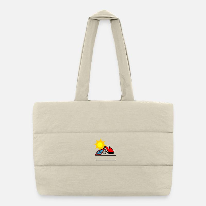 Panneau solaire sur maison de plain-pied avec soleil Sac shopping matelassé