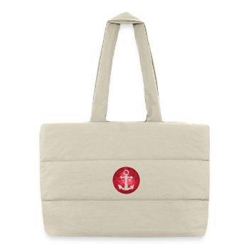 Anchor Seafarer Symbol Red Moon Illustration Sea - Puffer Shopping Bag - natural - Front