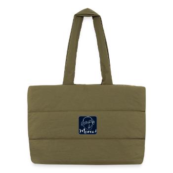 Merci Remerciement - Art Esthétique - Ligne - Sac shopping matelassé - safari green - Devant