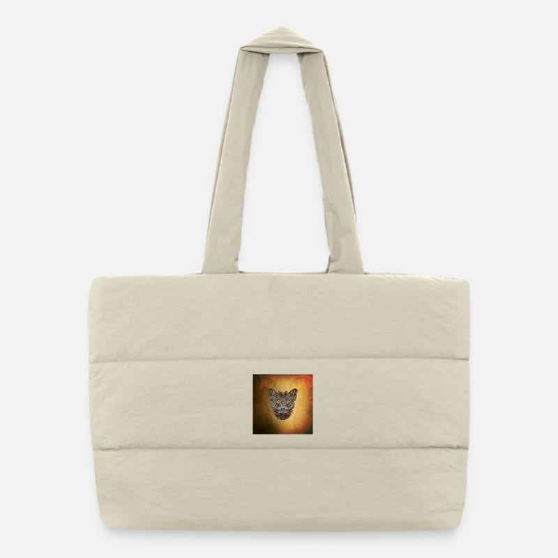 tête de chat décorative Sac shopping matelassé