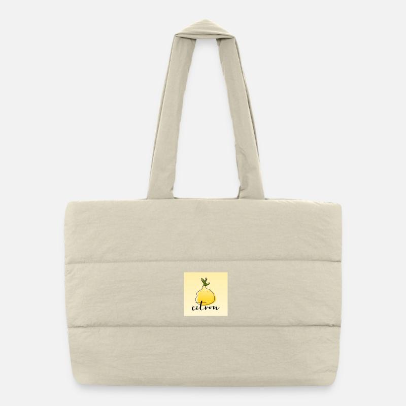 Citron Sac shopping matelassé