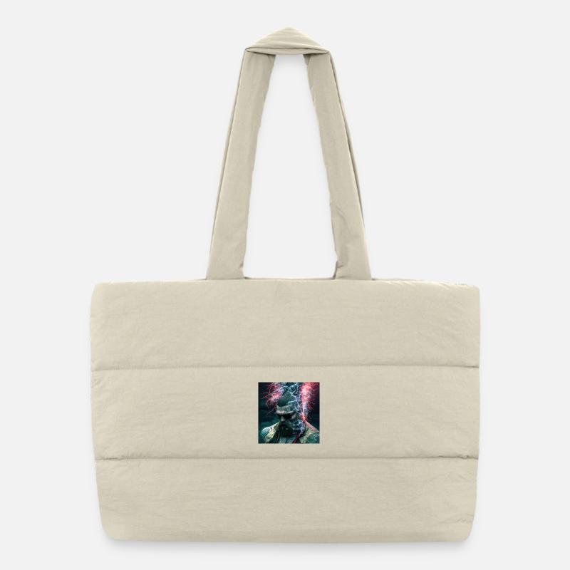 Portrait elektrik 04 - Puffer Shopping Bag - natural