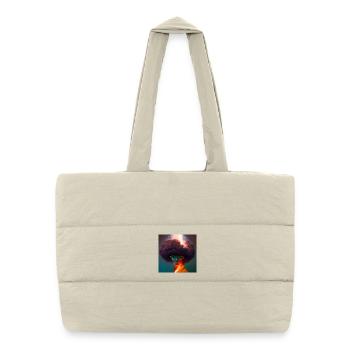Portrait elektrik 06 - Sac shopping matelassé - blanc naturel - Devant