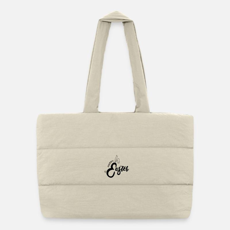 Happy Easter - Puffer Shopping Bag - natural