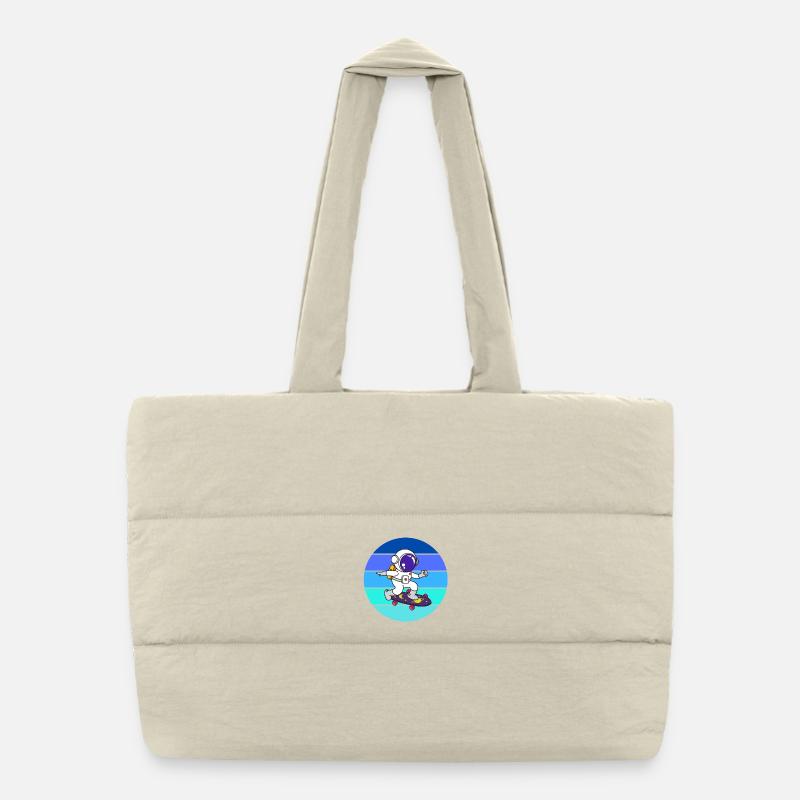 Spaceman, astronaut, rocket Puffer Shopping Bag