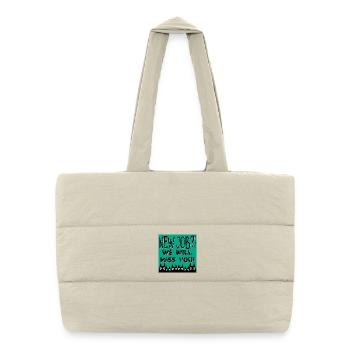 ADIEU NOUVEL EMPLOI - TU VAS NOUS MANQUER CITATION - CHATS - Sac shopping matelassé - blanc naturel - Devant