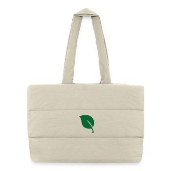 Feuille feuille - Sac shopping matelassé - blanc naturel - Devant