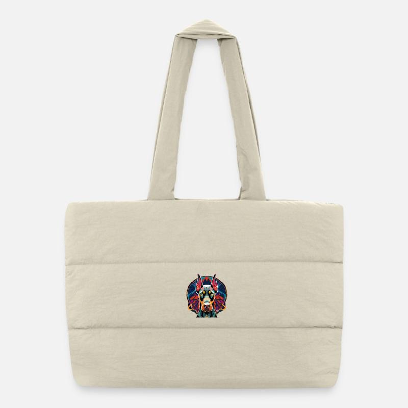 Doberman Puffer Shopping Bag