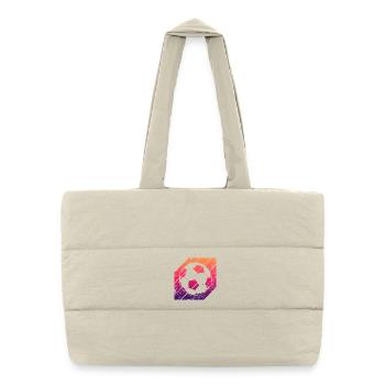 Football - Sac shopping matelassé - blanc naturel - Devant