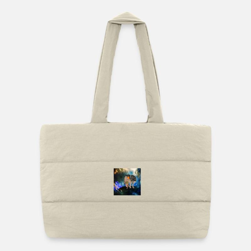 Deux amis improbables la fée et le loup - Sac shopping matelassé - blanc naturel