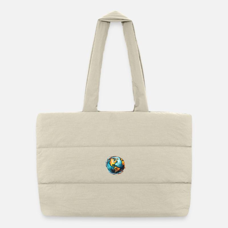 Globe en mouvement Sac shopping matelassé