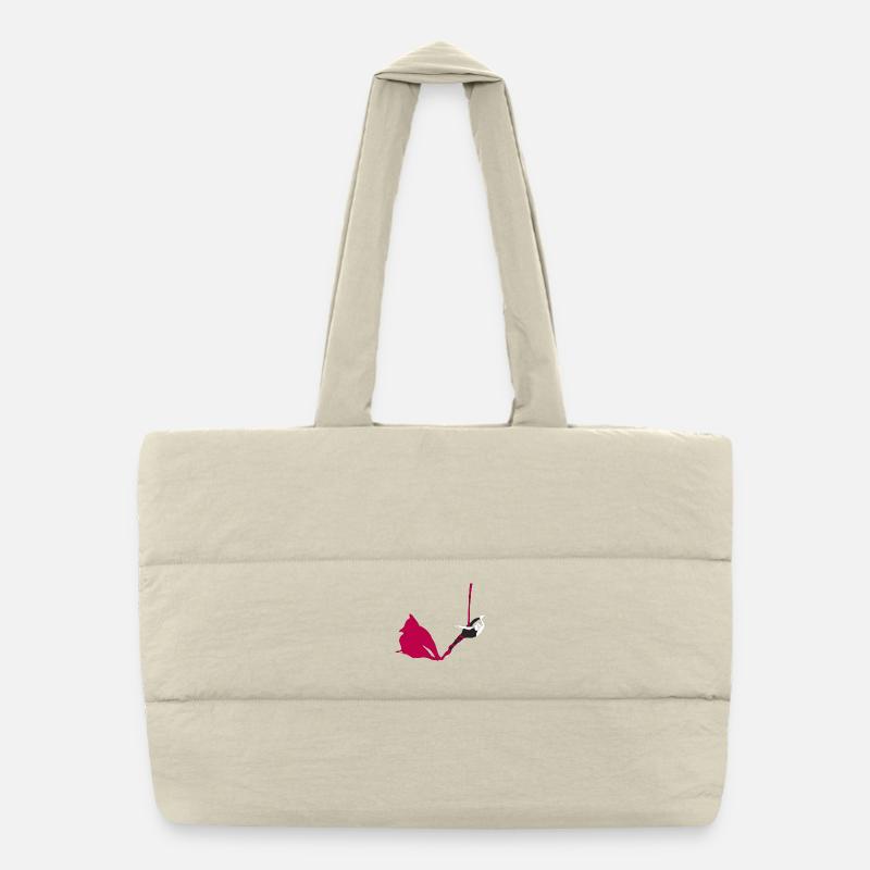Magenta Silk's Aerial Acrobatics Puffer Shopping Bag