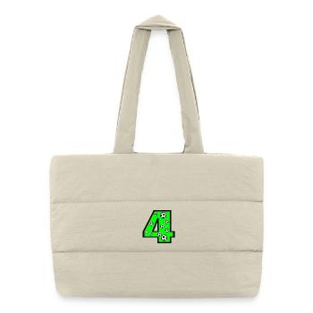 4e anniversaire Quatre ans - Football - Numéro 4 QUATRE - Sac shopping matelassé - blanc naturel - Devant