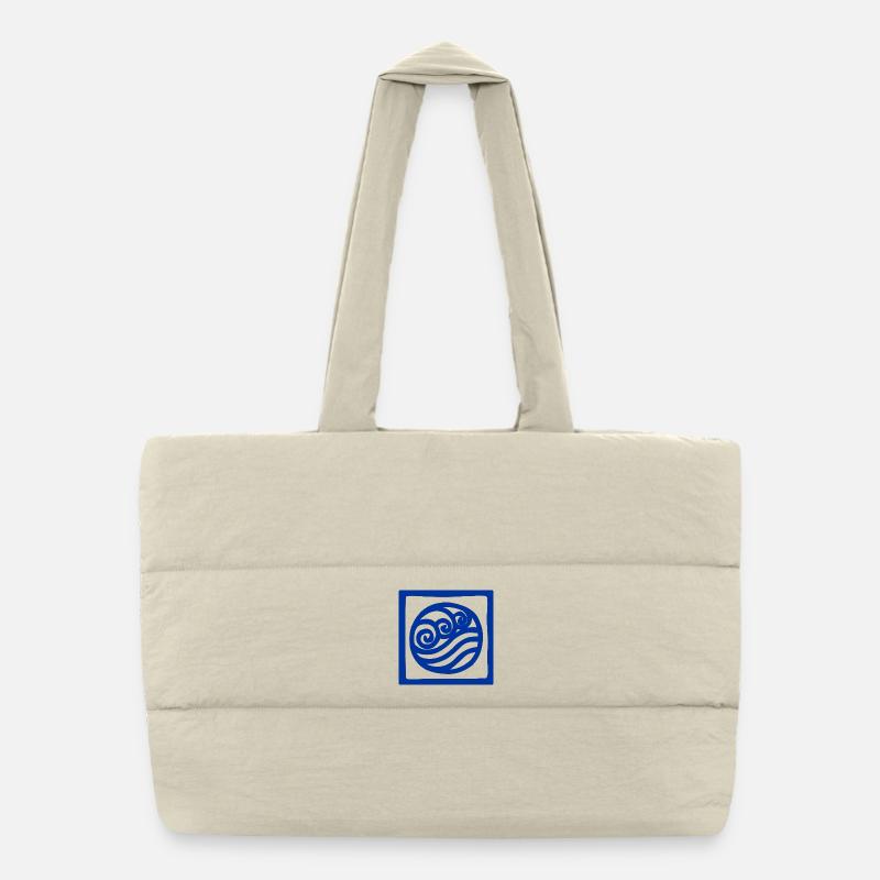 Symbole de l’eau en carré Sac shopping matelassé