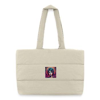 Psychedelic Lady - Gesteppte Shopping Bag - Naturweiß - Vorne