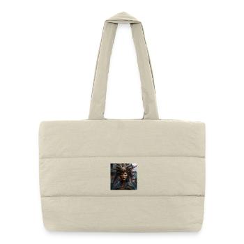 Serene Ghost typo - Puffer Shopping Bag - natural - Front