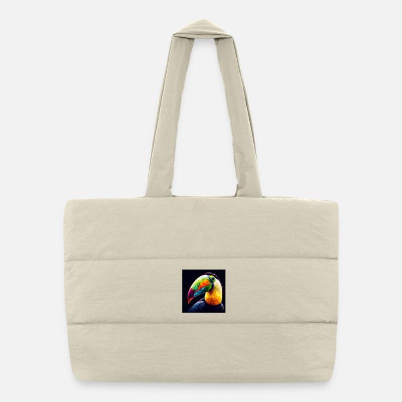 Toucan Colorful Polygon Art Puffer Shopping Bag