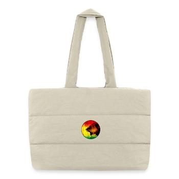 African Lion with Rasta Colors - Puffer-Einkaufstasche - Naturweiß - Vorne