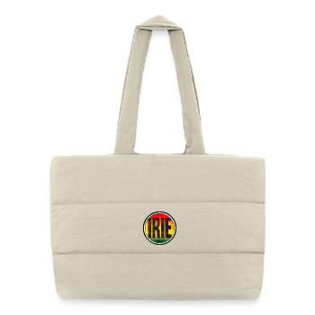 Motifs d’iris de couleur rasta - Sac shopping matelassé - blanc naturel - Devant