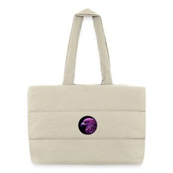 Adler Kopf lila und rosa, schwarzer Hintergrund - Puffer-Einkaufstasche - Naturweiß - Vorne