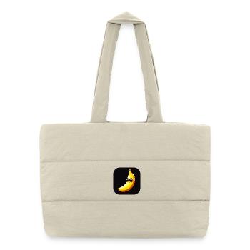 Banana with face and big eyes - Puffer Shopping Bag - natural - Front