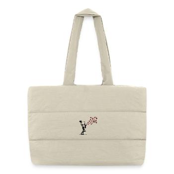 Musique de saxophone Style Art de rue papillon - Sac shopping matelassé - blanc naturel - Devant