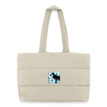 Silhouette de loup Aquarelles - Sac shopping matelassé - blanc naturel - Devant