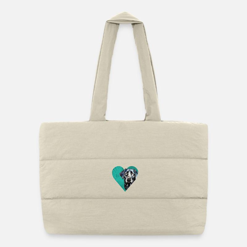 Labrador Retriever Portrait Puffer Shopping Bag