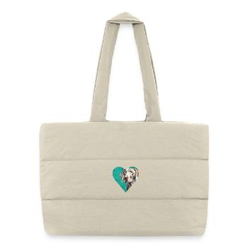 Portrait de braque de Weimar - Sac shopping matelassé - blanc naturel - Devant