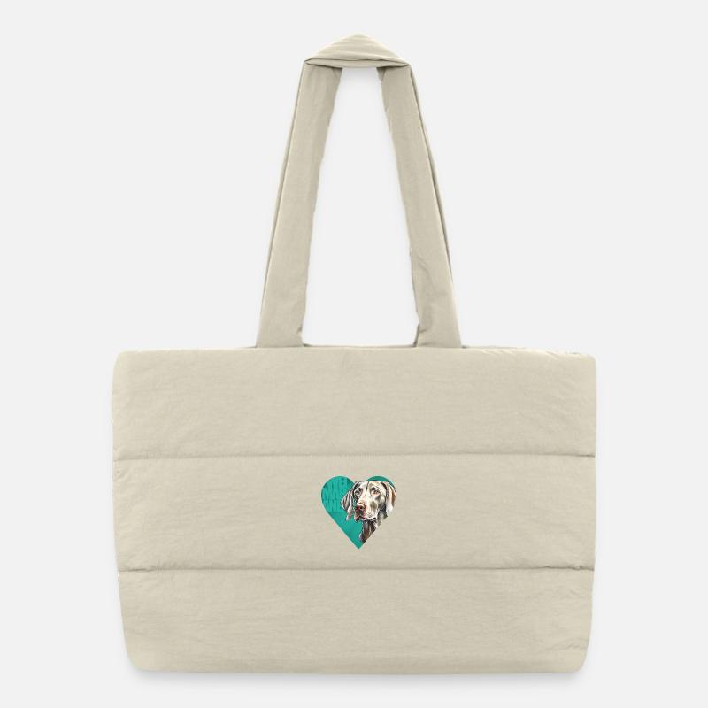 Weimaraner Portrait Puffer-Einkaufstasche