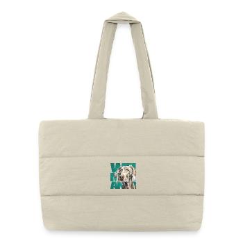 Portrait de braque de Weimar - Sac shopping matelassé - blanc naturel - Devant