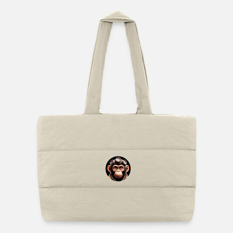 Affe Zeitreisender Zeitreise Puffer-Einkaufstasche