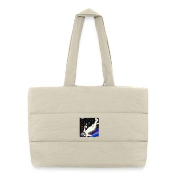 Drunk cat in space. - Puffer Shopping Bag - natural - Front