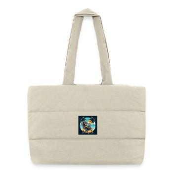 Singe de plage - Sac shopping matelassé - blanc naturel - Devant