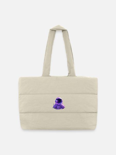 Astronaut Helmet - Puffer Shopping Bag - natural