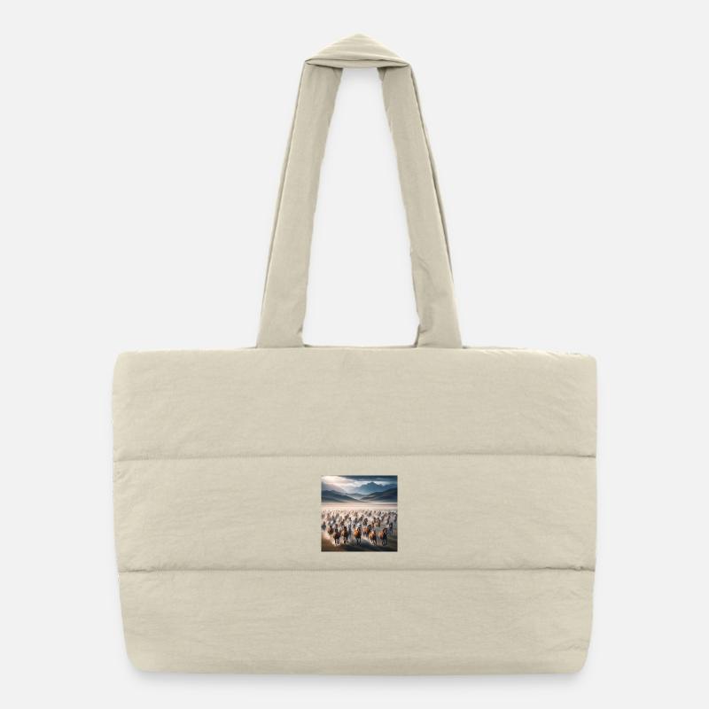 Wild Horses - Puffer Shopping Bag - natural