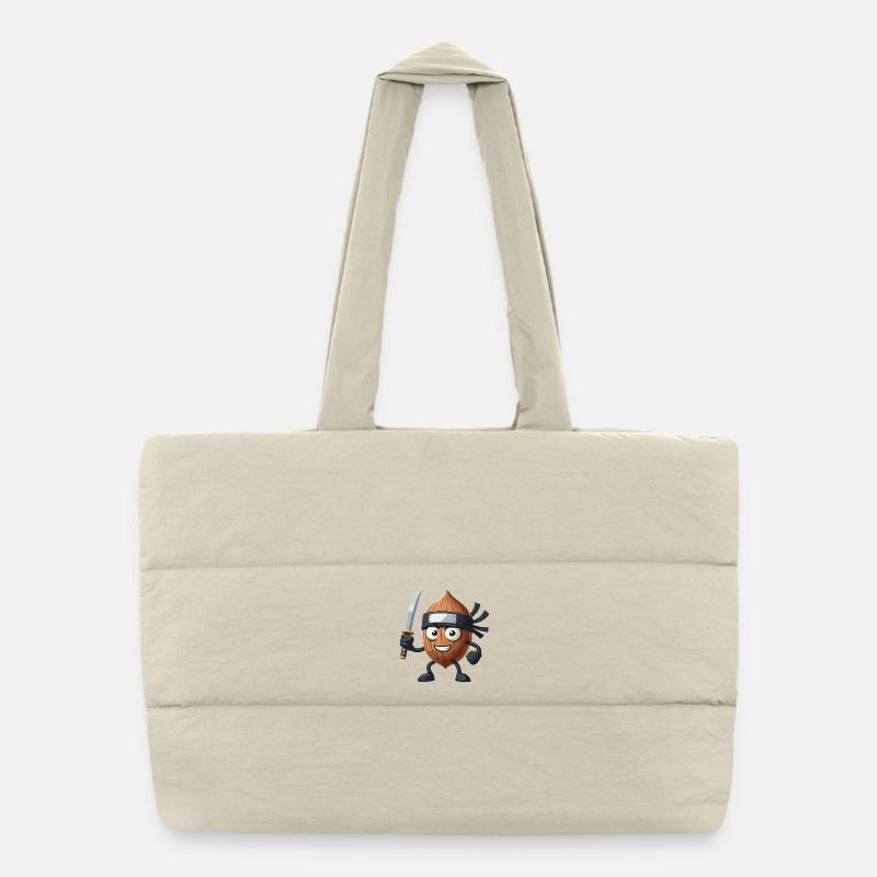 Almond Assassin: The Stealthy Snack Puffer Shopping Bag