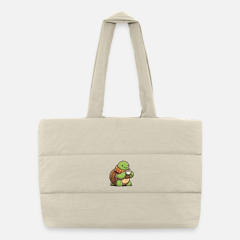 Tea Time Turtle: The Shell-tered Sipper Puffer Shopping Bag