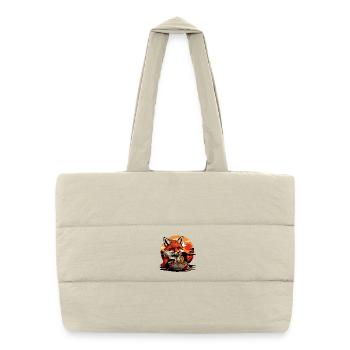 Fuchs Ramen Nudeln Japan Vintage Retro Füchse - Puffer-Einkaufstasche - Naturweiß - Vorne