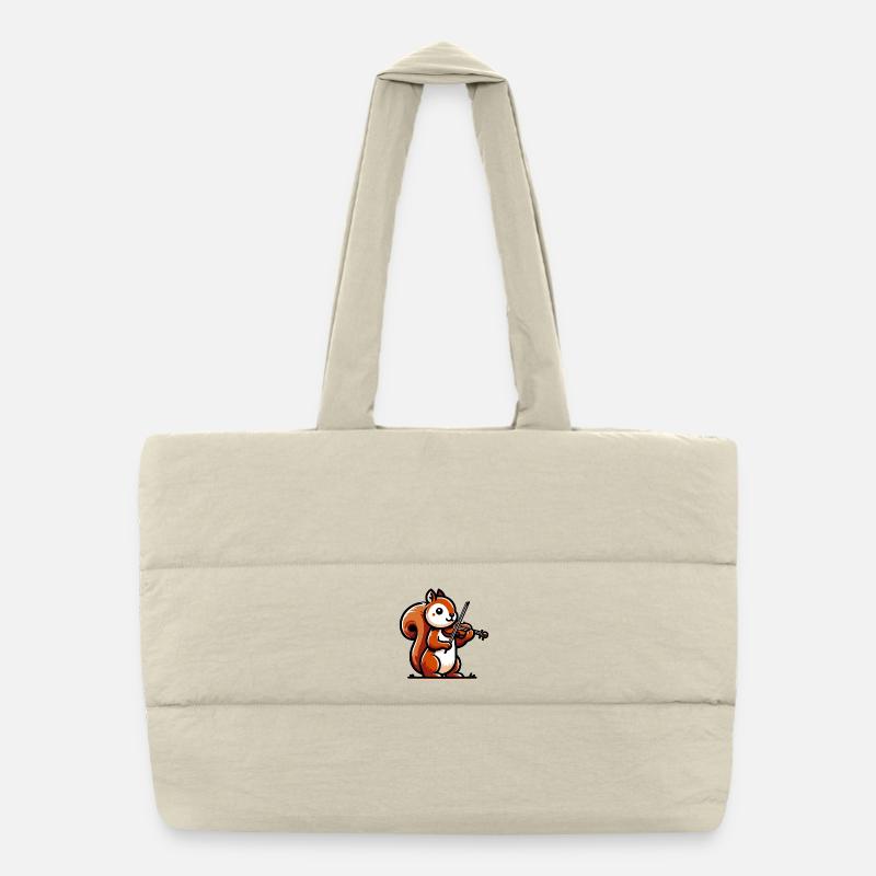 Melodic Squirrel: Symphony in the Park Puffer Shopping Bag