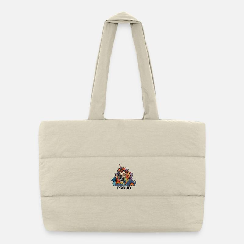 Fierté de la licorne du lion LGBTQIA Sac shopping matelassé