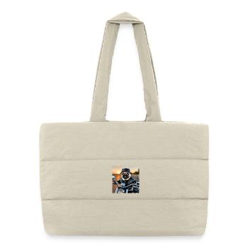 Motard pour chien dans le style d’une veste en cuir - Sac shopping matelassé - blanc naturel - Devant
