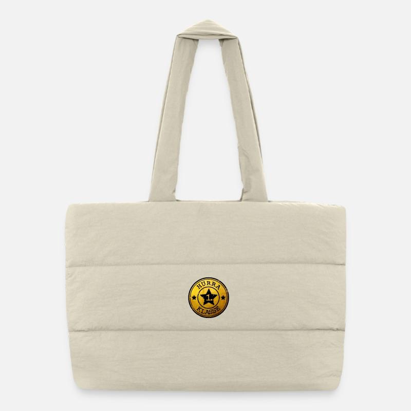 Hurrah 1st Class - Star Emblem gold black Puffer Shopping Bag