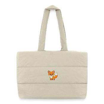 Fuchs Niedliches Maskottchen Zeichentrickfigur Kawaii - Puffer-Einkaufstasche - Naturweiß - Vorne