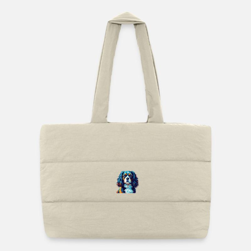 Cavalier King Charles Spaniel Chien Race Dessin animé Sac shopping matelassé
