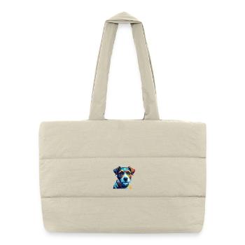 Parson Russell Terrier Hunderasse Karikatur Kawaii - Gesteppte Shopping Bag - Naturweiß - Vorne