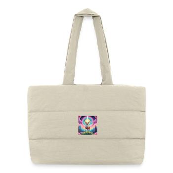 Deer on the mountain - Puffer Shopping Bag - natural - Front