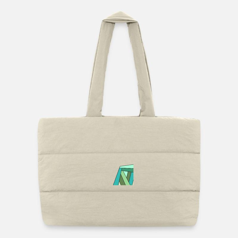 carre colore vert Sac shopping matelassé