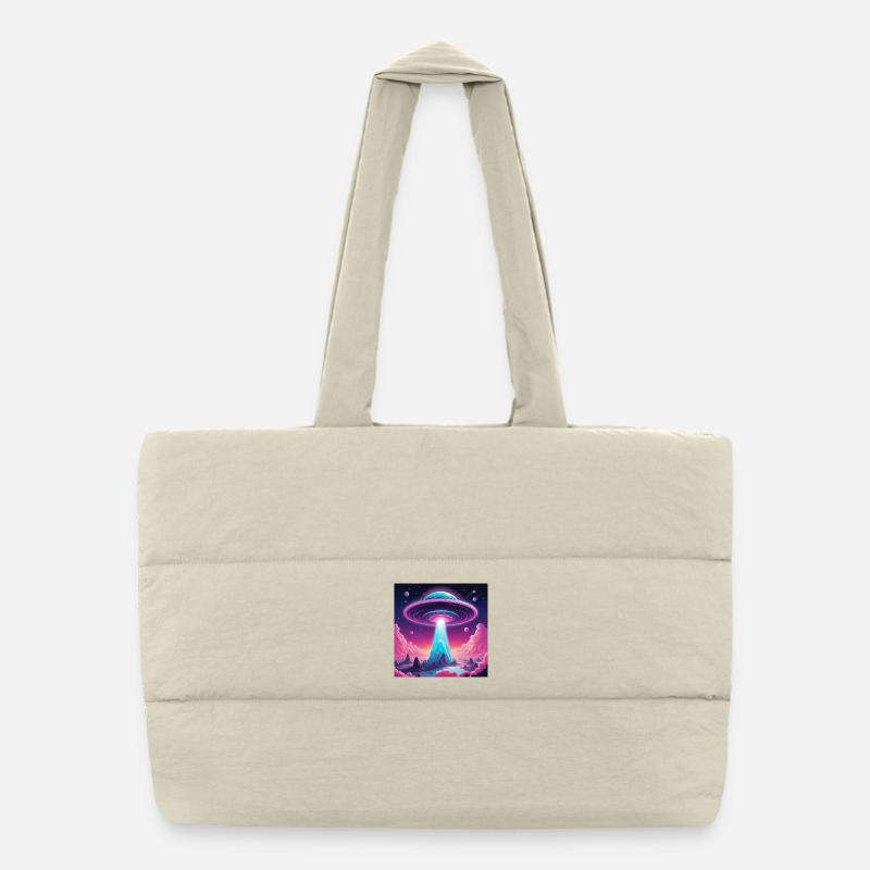 UFO in the mountains Puffer Shopping Bag